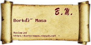 Borkó Masa névjegykártya
